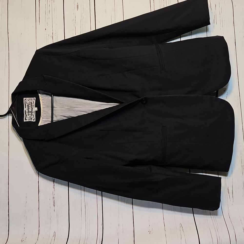 Pink Martini Black One Button Blazer Jacket Career Casual Elegant,‎ LARGE